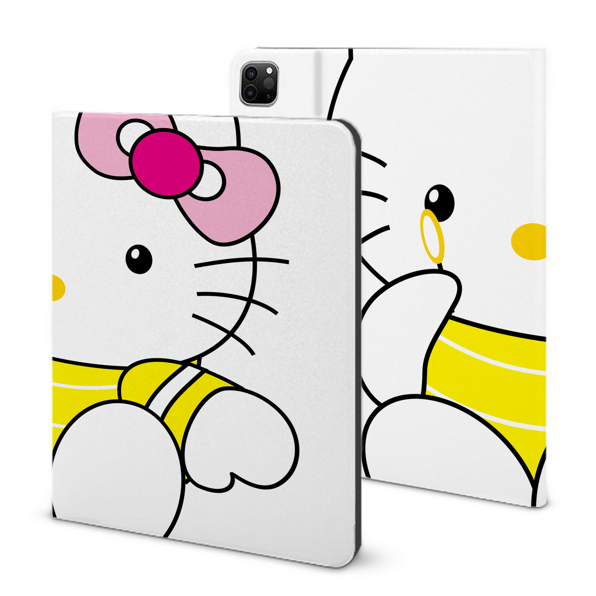 （画像用） Hello Kitty ハローキティ IPad ケース ブック型 PUレザー TPU 耐衝撃 軽量 薄型 ペン収納なし 全面保護 IPad 各モデル対応